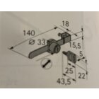 HETTICH Glastürschloss mit Zahnstange zum Klemmen, Zylinder Ø 21 mm, Glastürstärke 4 - 8mm