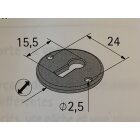 HETTICH Schlüsselschild, Ø 30 x 2,5 mm, Stahl, matt vernickelt