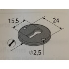 HETTICH Schlüsselschild, Ø 30 x 2,5 mm, Stahl, vermessingt