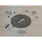 Schlüsselschild, Ø 30 x 2,5 mm, Stahl, vermessingt