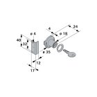 HETTICH Zylinder-Klappenschloss, Zylinder Ø 18mm, Flansch Ø 35mm, Türstärke 13 - 18mm