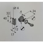 Zylinder-Klappenschloss, Zylinder Ø 18 mm, Flansch Ø 35 mm, Türstärke 13 - 18 mm