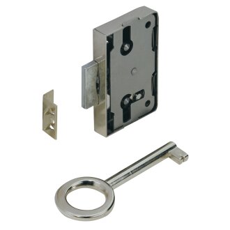 HETTICH Aufschraubschloss, Türstärke 13-30 mm, Stahl, vernickelt