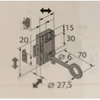 Aufschraubschloss 20mm vernickelt mit Schlüssel Schließblech und Schrauben