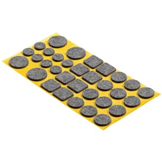 Hettich Parkettgleiterset 32 teilig, grau, selbstklebend