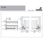 Rollschubführung Teilauszug 350mm/15kg weiß