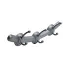 HETTICH 3er Garderobe, 360mm, Kunststoff, silber
