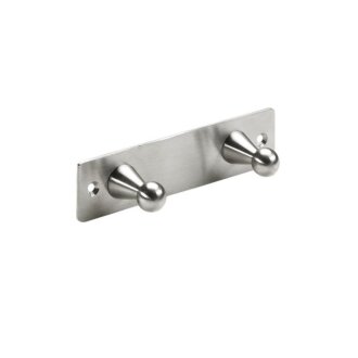 HETTICH Hakenleiste, 2 Haken, 140 x 35 x 36 mm, Edelstahl matt
