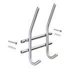 HETTICH Garderobenleiste, 2 Haken, 140 x 165 x 55 mm, Edelstahl matt