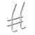 HETTICH Garderobenleiste, 2 Haken, 140 x 165 x 55 mm, Edelstahl matt