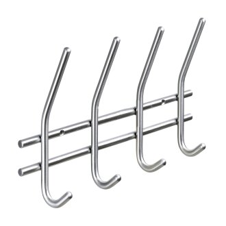 HETTICH Garderobenleiste, 4 Haken, 300 x 165 x 55 mm, Edelstahl matt