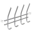 HETTICH Garderobenleiste, 4 Haken, 300 x 165 x 55mm, Edelstahl matt