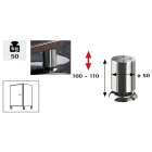 HETTICH Design Möbelfuß Salinio, 100-110 x Ø 50mm, Edelstahl-Optik