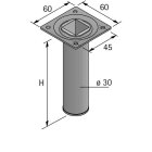 Hettich Möbelfuß/Tischbein, Alu-finish, Ø 30 x 200 mm