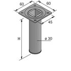 Möbelfuß / Tischbein alu-finish D 30 x 200 mm