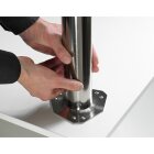 HETTICH Tischbein 4er-Set, Ø 60mm, Alu-Optik, 700 - 730mm höhenverstellbar