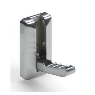Hettich Mantelhaken zum Klappen, 33 x 70 x 61 mm, Zinkdruckguss, Edelstahl-Optik