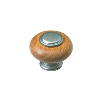 HETTICH Möbelknopf, Ø 33 mm, Buche lackiert, vernickelt