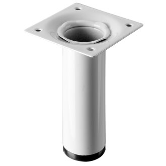 Möbelfuß / Tischbein weiß Ø 30 x 100 mm mit Befestigungsplatte