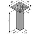 Möbelfuß Alu-Optik 25 x 25 x 100 mm