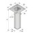 HETTICH Tischbein, 25 x 25 x 800 mm, Alu-Optik, B-Ware Folie nicht vorhanden