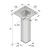 Tischbein Alu-Optik 25 x 25 x 800 mm B-Ware