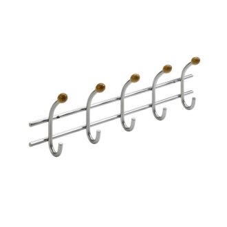 HETTICH 5er Garderobenleiste vernickelt Buche 430 x 135 x 65 mm B-Ware leicht verkratzt