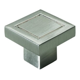 Hettich Möbelknopf, 24 x 24mm, Zinkdruckguss, Edelstahl-Optik