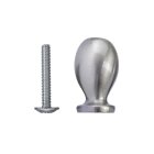 Hettich Möbelknopf, Ø 15 x 25 mm, Zinkdruckguss, Edelstahl-Optik