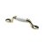 HETTICH Möbelgriff, BA76 mm, Zinkdruckguss, Keramik, vermessingt, weiß, 126,5x18x30 mm