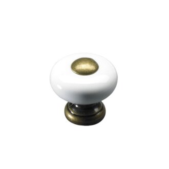 Hettich Möbelknopf, Ø 26mm, Porzellan vermessingt