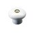 Hettich Porzellanknopf, Ø 32mm, vermessingt, weiß
