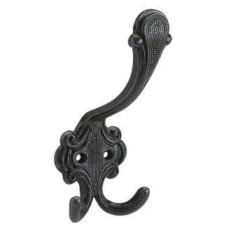 HETTICH Hut-&Mantelhaken, Zinkdruckguss, silberfarben brüniert, 58 x 145 x 70 mm