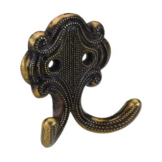 HETTICH Mantelhaken, 58 x 69 x 26 mm, Zinkdruckguss vermessingt brüniert