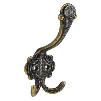 HETTICH Hut- & Mantelhaken, 58 x 145 x 70 mm, vermessingt brüniert