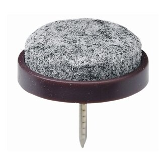 HETTICH Filzgleiter mit Stift, Ø 24mm, rund, braun, 24 Stück