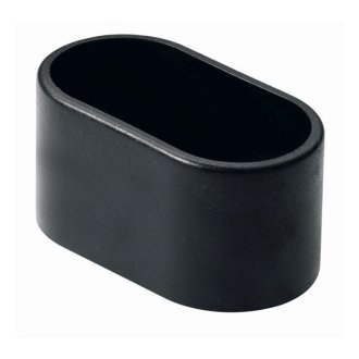 Fußkappen 38 mm oval, Kunststoff schwarz