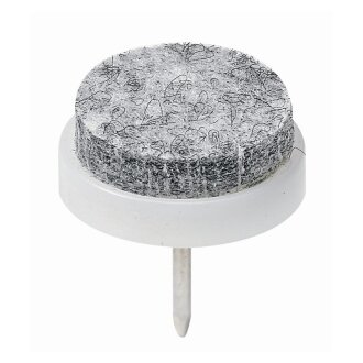 HETTICH Filzgleiter mit Stift, Ø 20mm, rund, weiß, 8 Stück