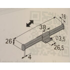HETTICH Kleiderstange, 225 x 10 x 20 mm, Aluminium,...