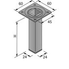 Möbelfuß / Tischbein weiß 25 x 25 x 200 mm