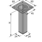 HETTICH Möbelfuß, 25 x 25 x 100 mm, weiß