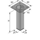 HETTICH Möbelfuß/Tischbein, weiß, 25 x 25 x 250 mm, B-Ware Folie defekt/nicht vorhanden