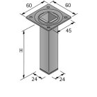 Möbelfuß / Tischbein weiß 25 x 25 x 250...