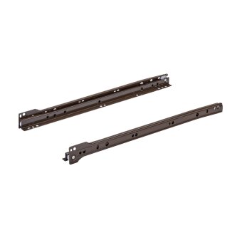 HETTICH Rollschubführung Teilauszug 400mm 15 kg, Stahl, braun