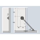 HETTICH Bremsklappenhalter "Central" mit Öffnungswinkel 90°, 300 mm