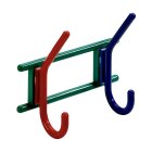 Hettich Garderobenleiste 2 Haken, Kunststoff, mehrfarbig