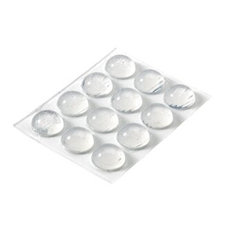 Hettich Selbstklebende Anschlagpuffer, Ø 16 x 8 mm, Kunststoff, transparent, 12 Stück
