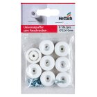 HETTICH Anschlagpuffer zum Anschrauben, Ø 20 x 10 mm, Kunststoff, weiß, 8 Stück