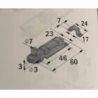HETTICH Knopf-Schubriegel inkl. Schrauben, 23 x 60mm, verzinkt