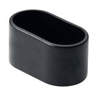 Fußkappen 38 mm oval, Kunststoff schwarz